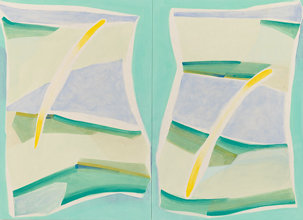 《Overlapping landscape #2》2025年　膠彩、麻紙　撮影：麥生田兵吾
